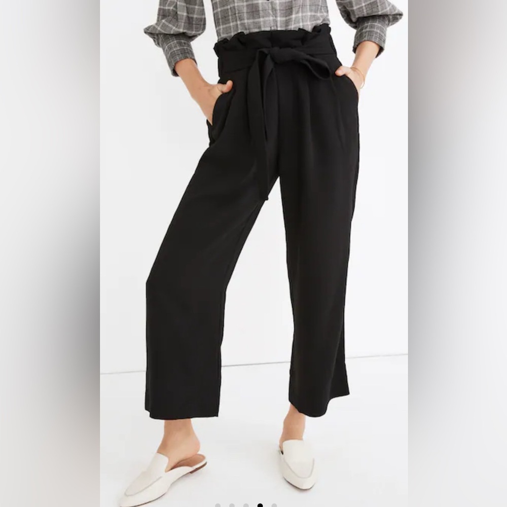 Madewell Tie-Waist Huston Pull-On Crop Pants Size Medium